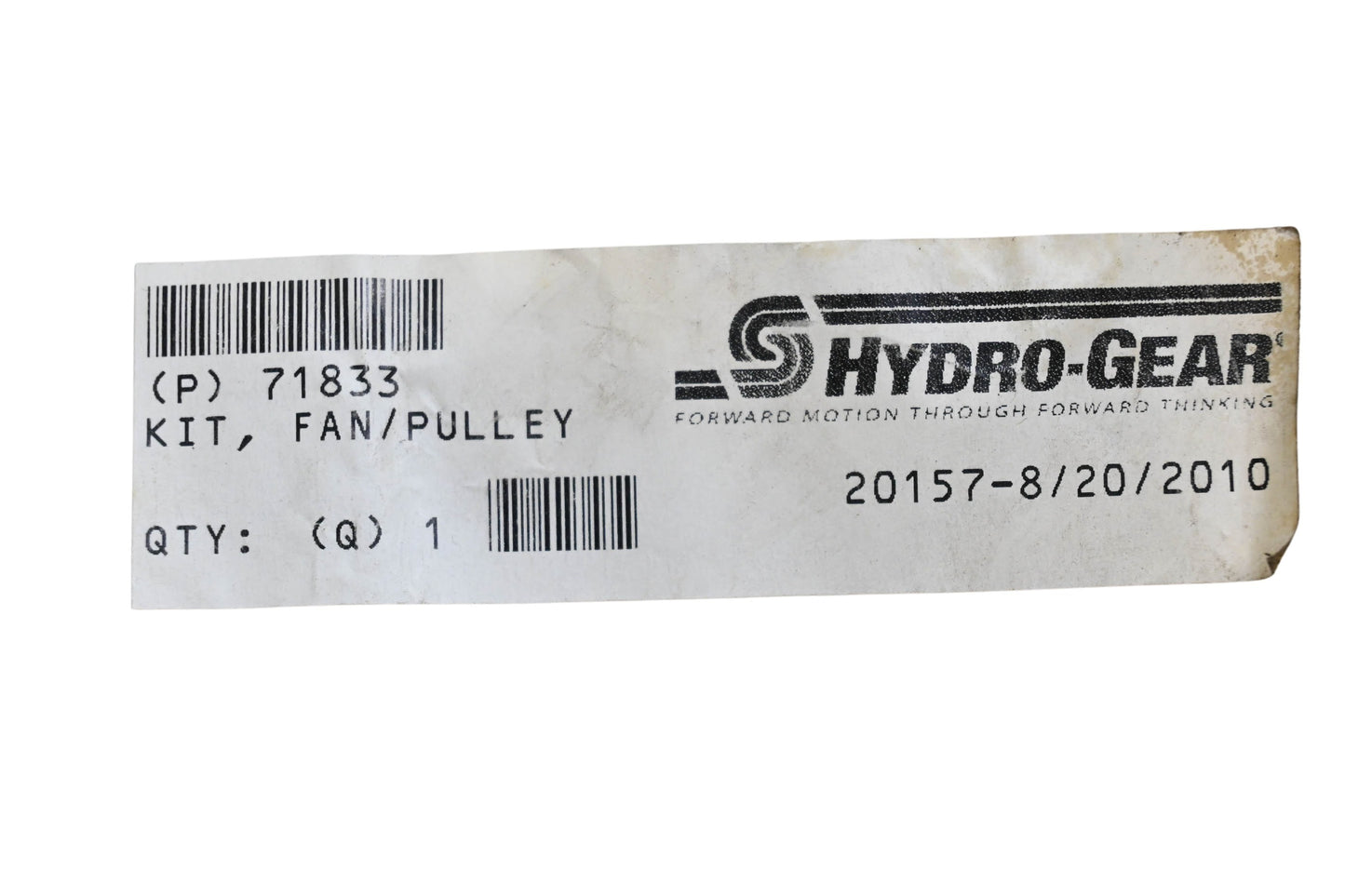 Hydro-Gear 71833 Fan Pulley Kit NOS