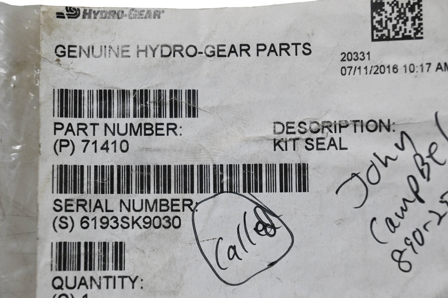 Hydro-Gear 71410 Seals NOS