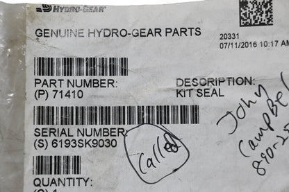 Hydro-Gear 71410 Seals NOS