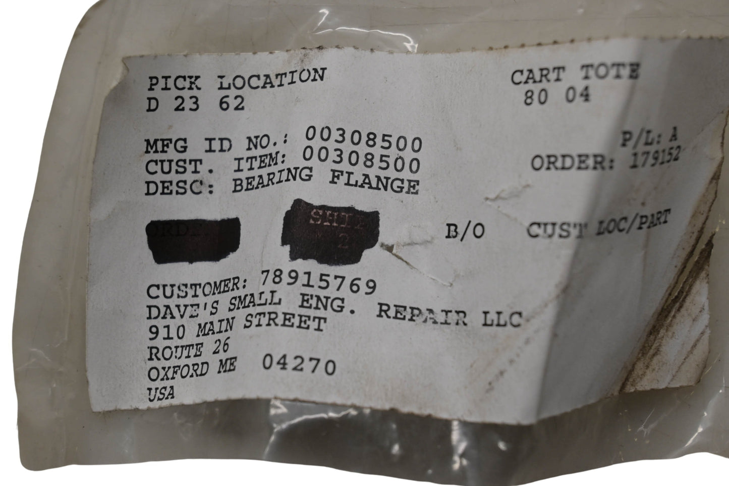 Ariens 00308500 Bearing Flange NOS