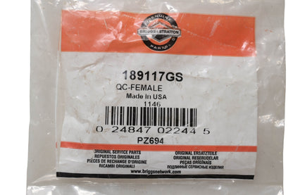 New OEM Briggs & Stratton 189117GS Quick Connect Female NOS