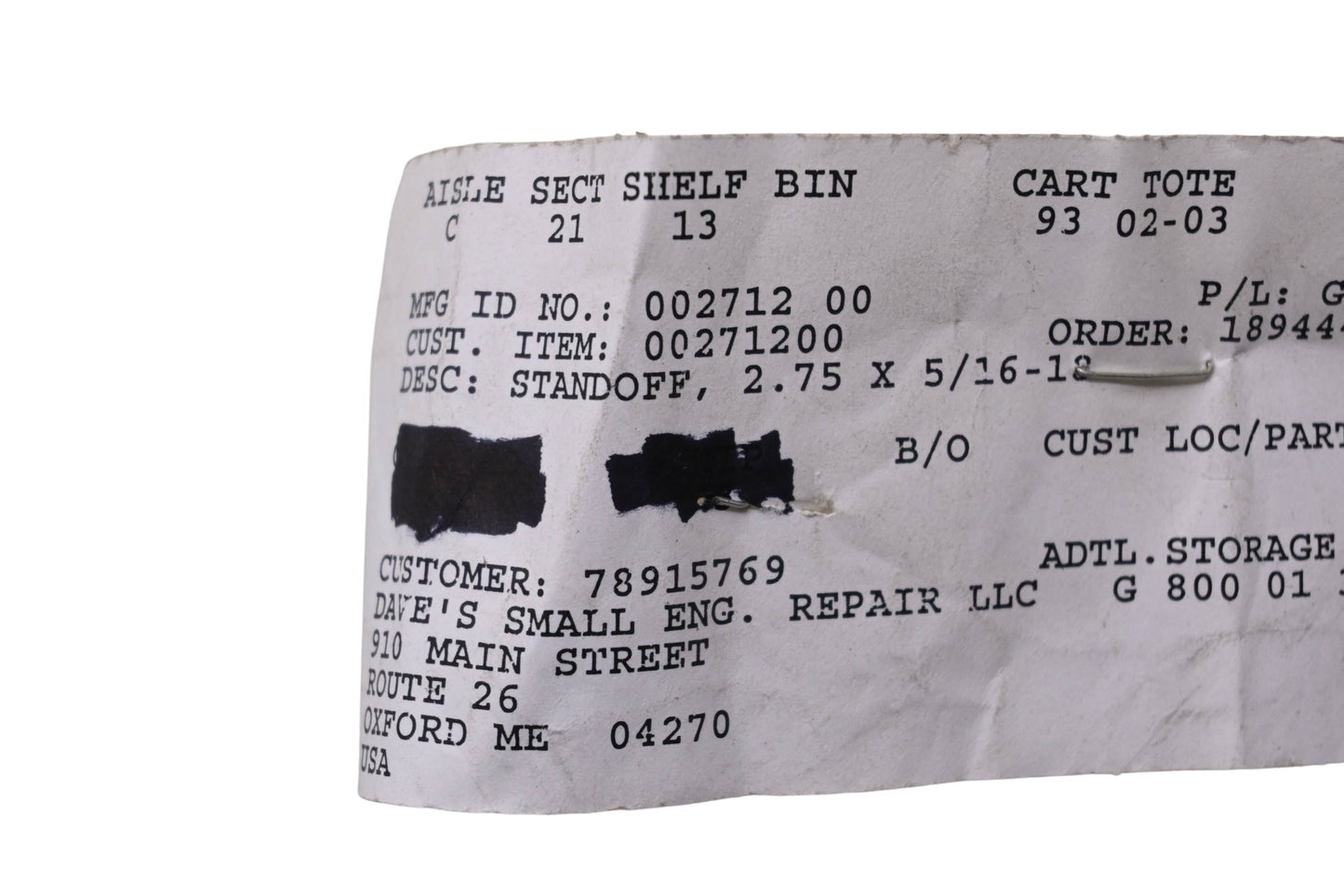 Ariens 00271200 Standoff NOS