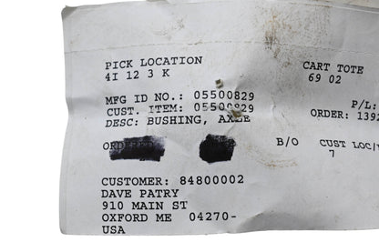 Ariens 05500829 Axle Bushing NOS