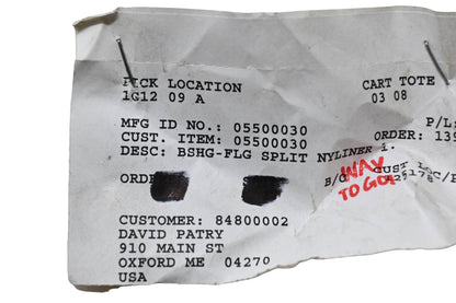 Ariens 05500030 Flange Bushing Split Nyliner NOS
