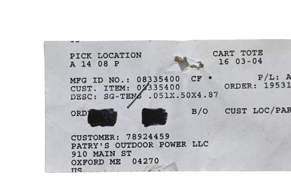 Ariens 08335400 Tension Spring .051x.50x4.87 NOS