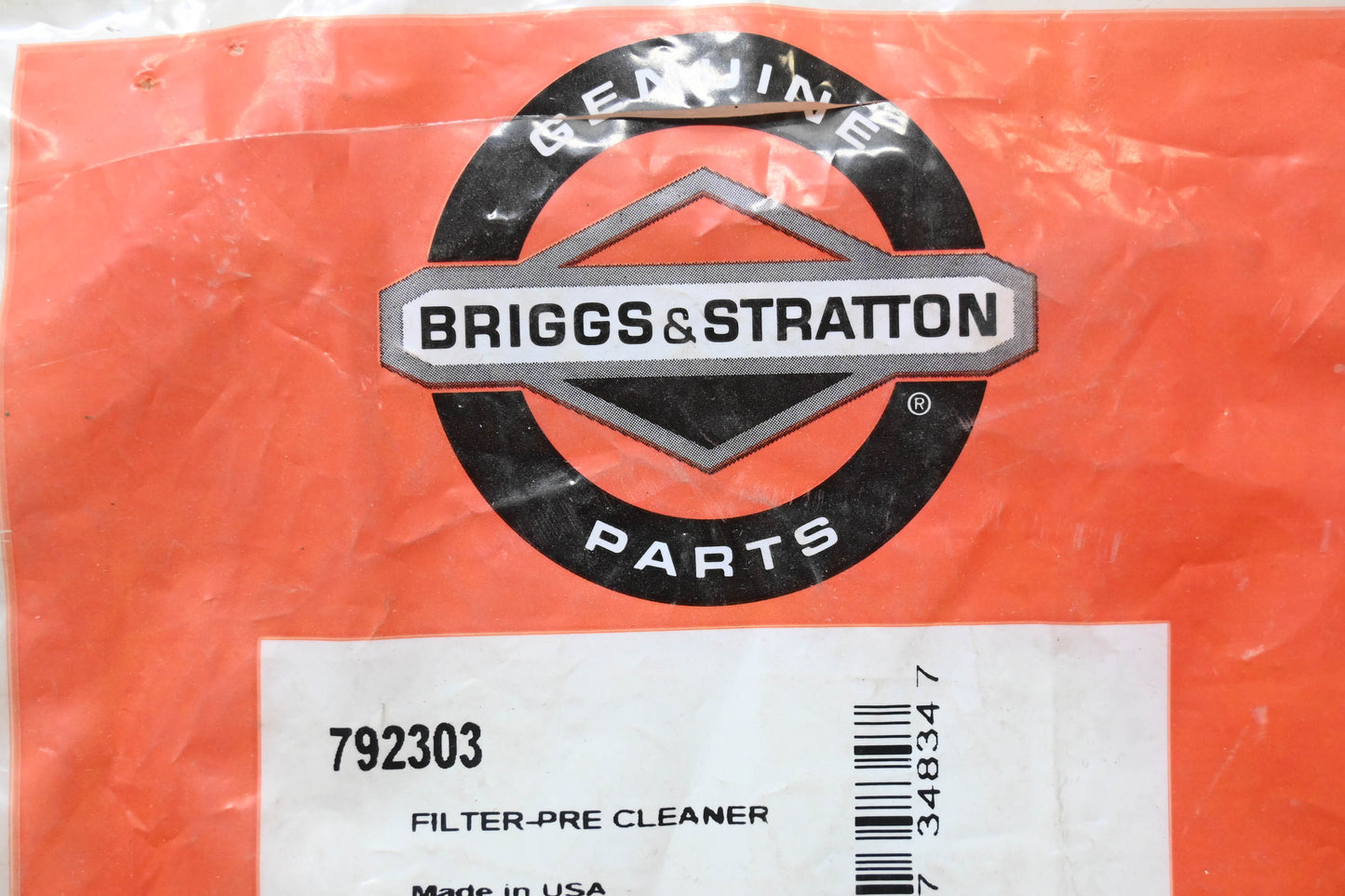 New OEM Briggs & Stratton 792303 Pre-Cleaner Filter NOS