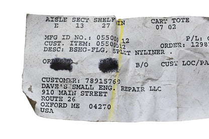 Ariens 05500012 Split Nyliner Flange Bushing NOS