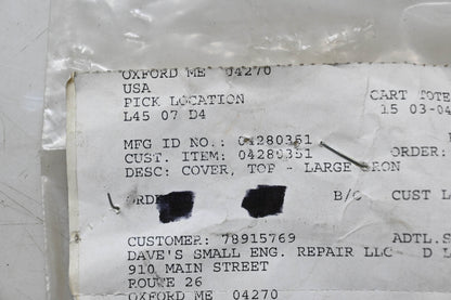 Ariens 04280351 Large Iron Top Cover NOS