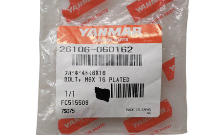 Yanmar 26106-060162 Bolts M6X16 Qty 2 NOS