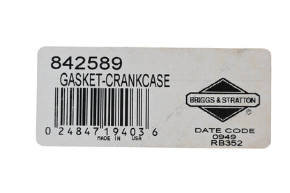 New OEM Briggs & Stratton 842589 Crankcase Gasket NOS