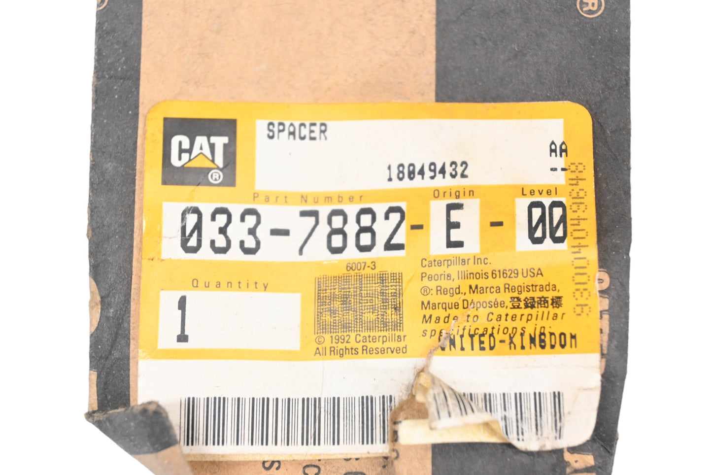 Caterpillar 0337882, 033-7882 Spacer NOS
