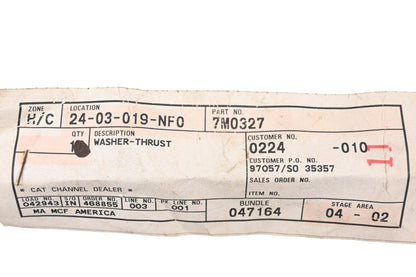 Caterpillar 7M0327, 7M-0327 Thrust Washers Qty 2 NOS