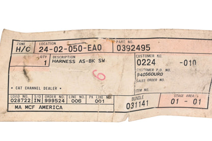 Caterpillar 0392495, 039-2495 Brake Switch Harness NOS