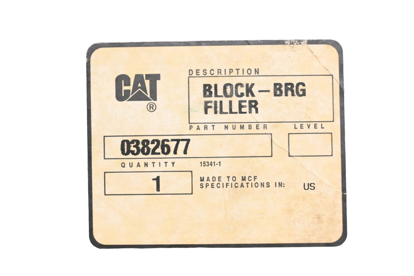 Caterpillar 0382677, 038-2677 Bearing Filler Block NOS