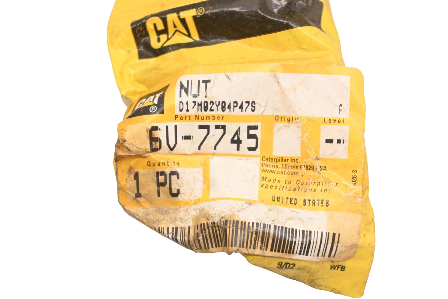 Caterpillar 6V7745, 6V-7745 Nut NOS