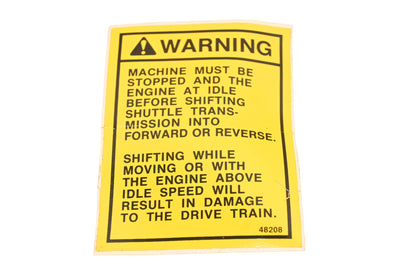 Blade-Mor 48208 Warning Label Sticker NOS