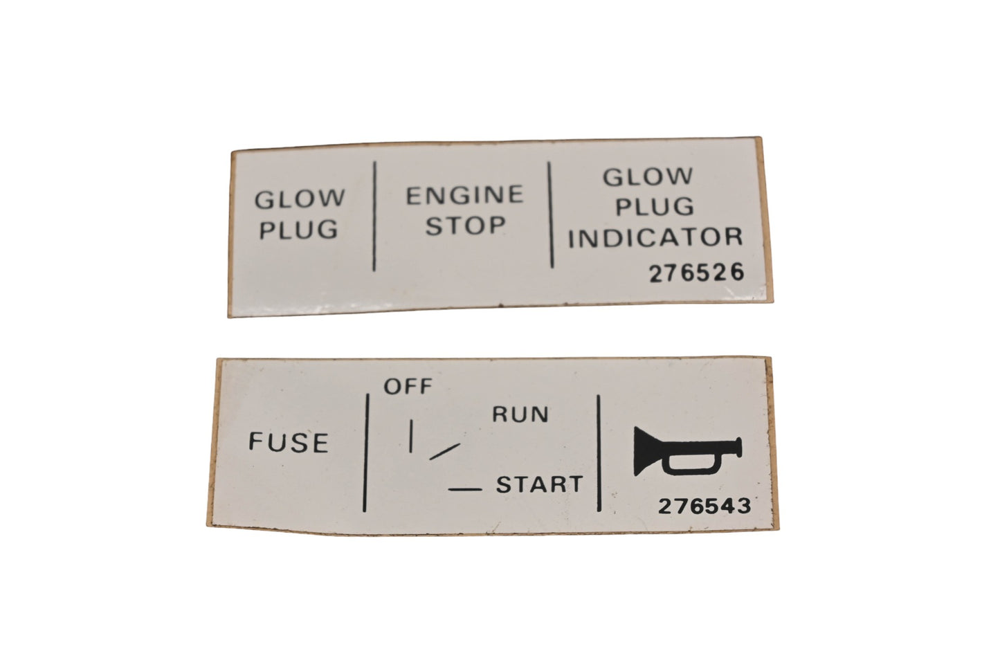 Blade-Mor 276526, 276543 Instrument Panel Label Stickers NOS