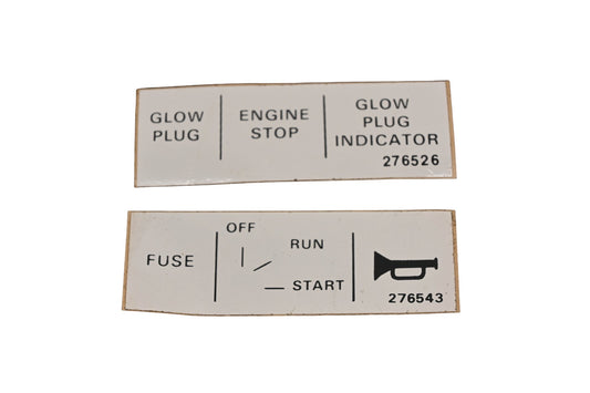 Blade-Mor 276526, 276543 Instrument Panel Label Stickers NOS