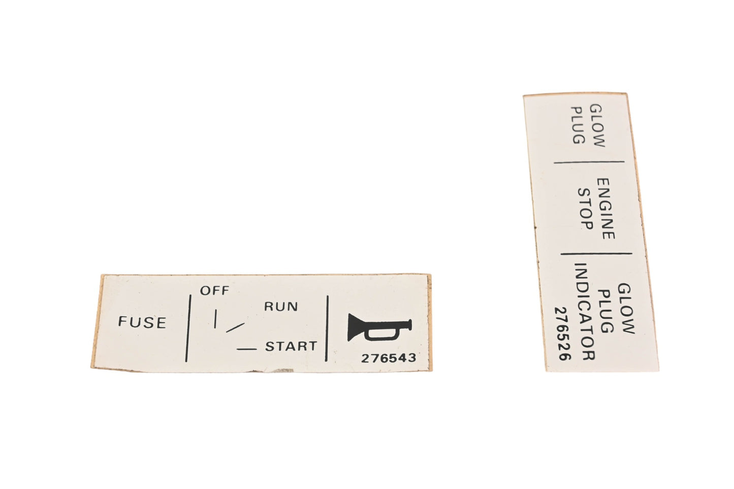 Blade-Mor 276526, 276543 Instrument Panel Label Stickers NOS