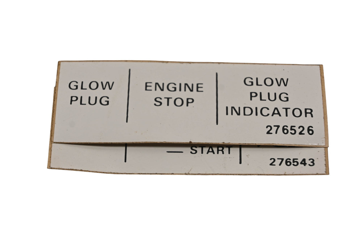 Blade-Mor 276526, 276543 Instrument Panel Label Stickers NOS