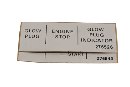 Blade-Mor 276526, 276543 Instrument Panel Label Stickers NOS