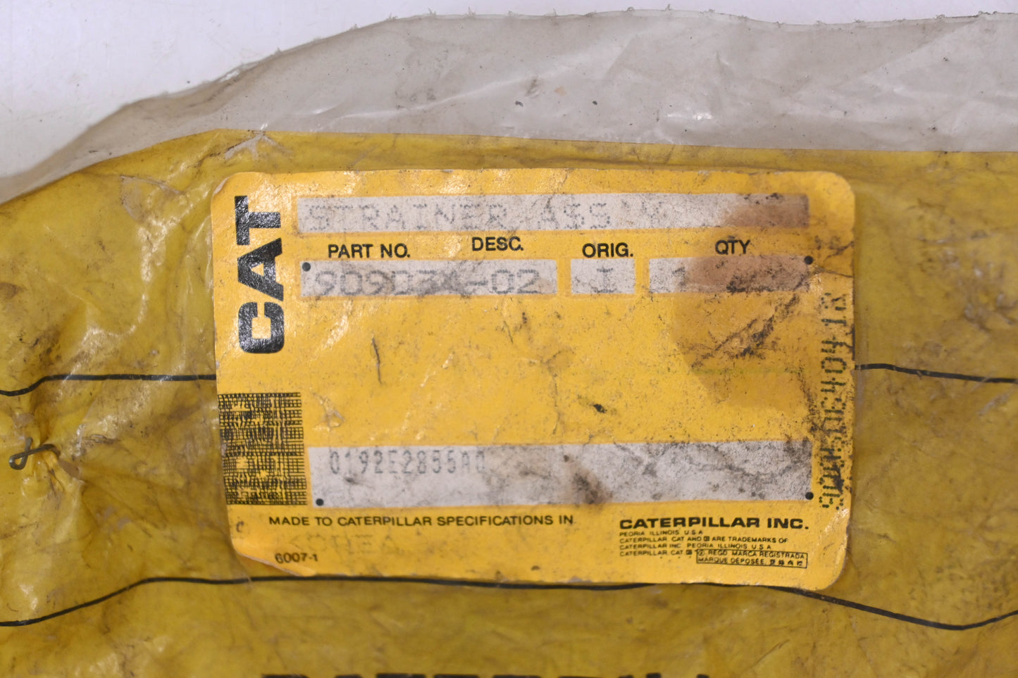 Caterpillar 909034, 909034-02 Strainer NOS