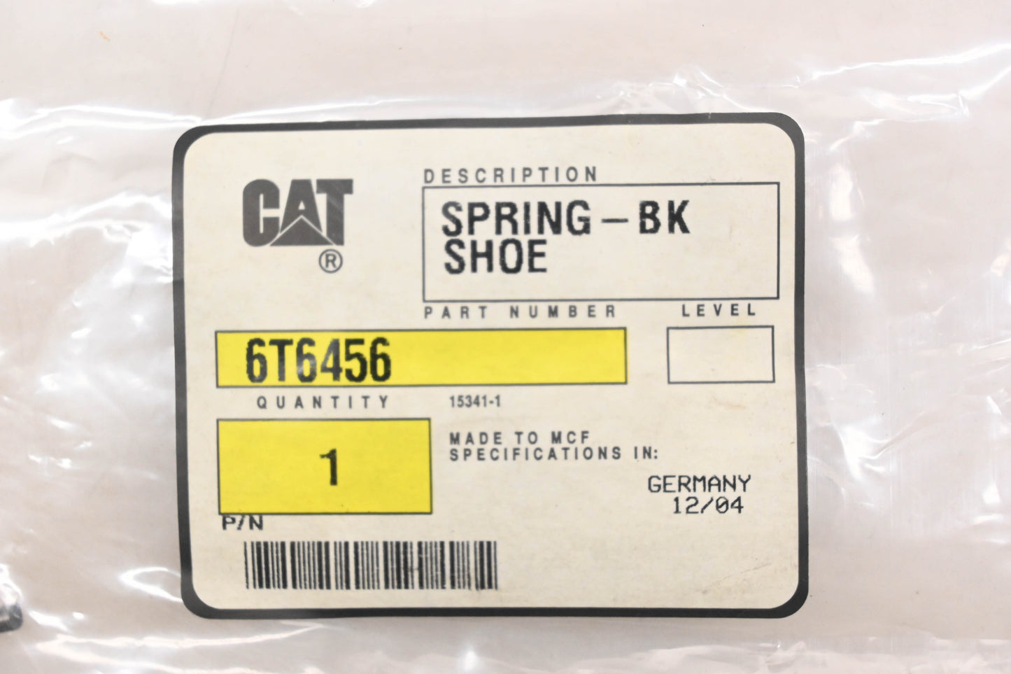 Caterpillar 6T6456, 6T-6456 Brake Spring NOS