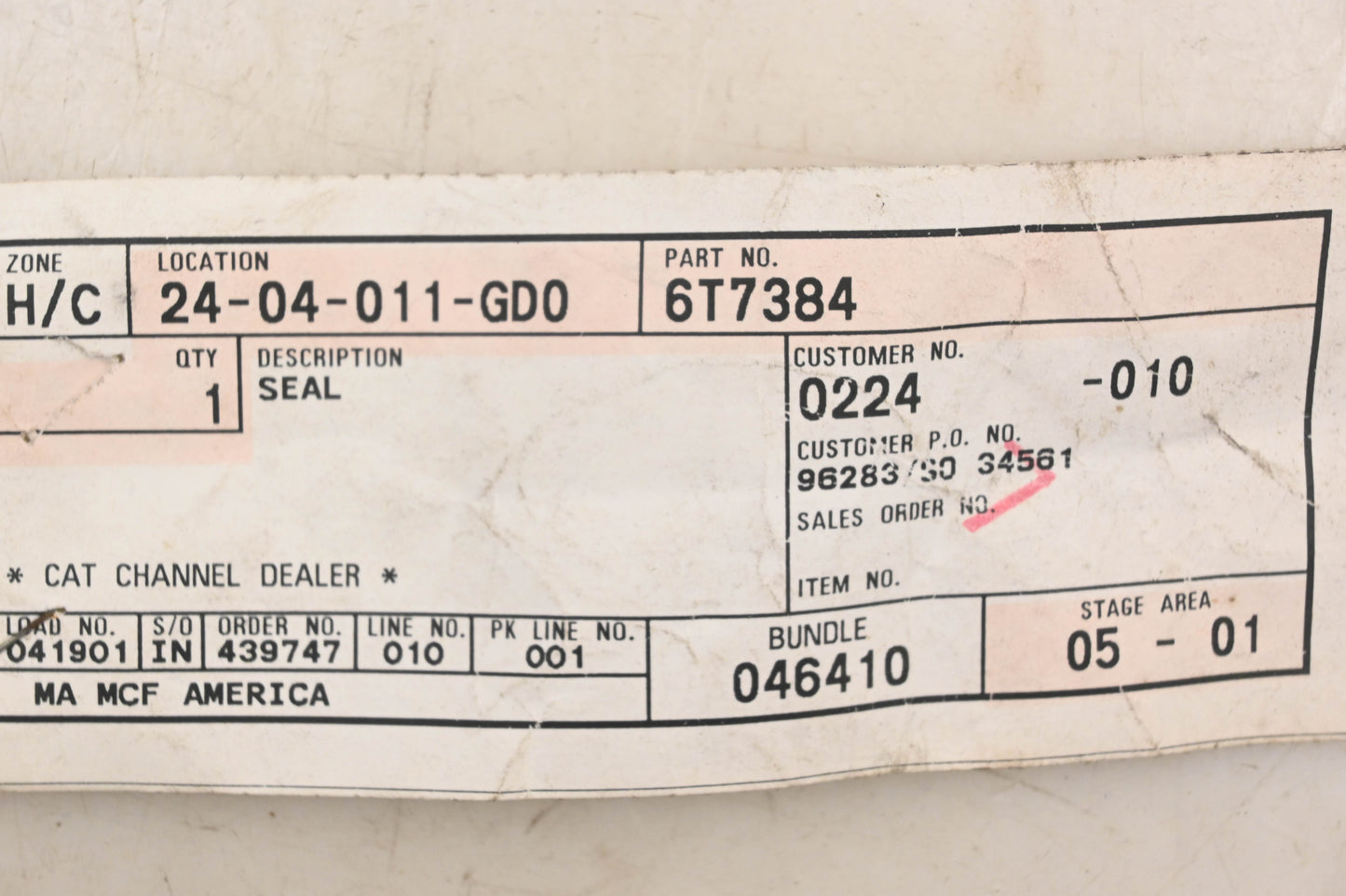 Caterpillar 6T7384, 6T-8384 Copper Seal Gasket NOS