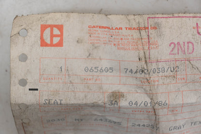 Caterpillar 065605, 06-5605 Seat NOS