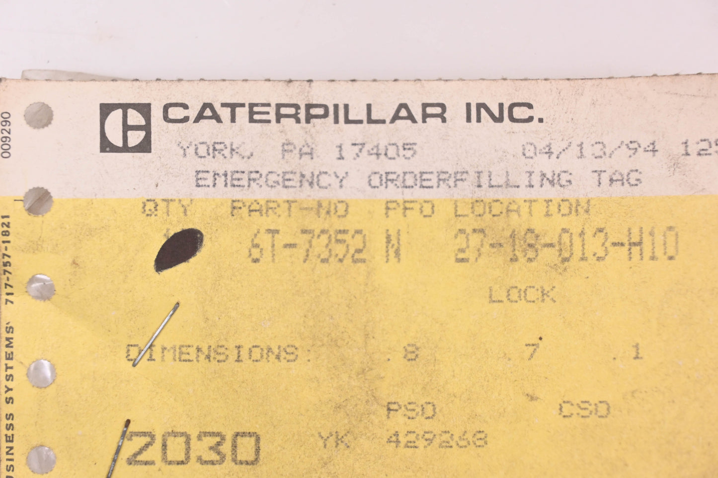 Caterpillar 6T7352, 6T-7352 Locking Disc Ring NOS