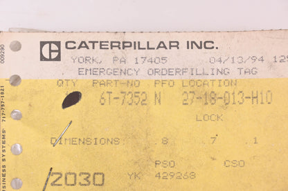 Caterpillar 6T7352, 6T-7352 Locking Disc Ring NOS