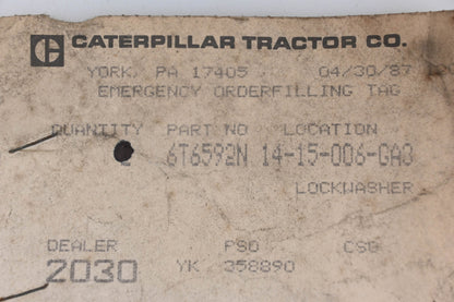 Caterpillar 6T6592, 6T-6592 Lockwasher NOS