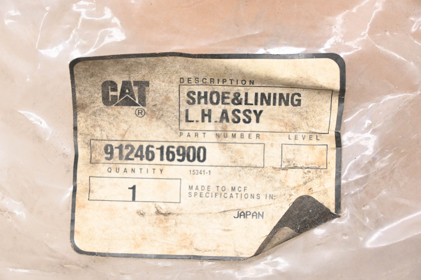 Caterpillar 9124616900 Brake Shoe NOS