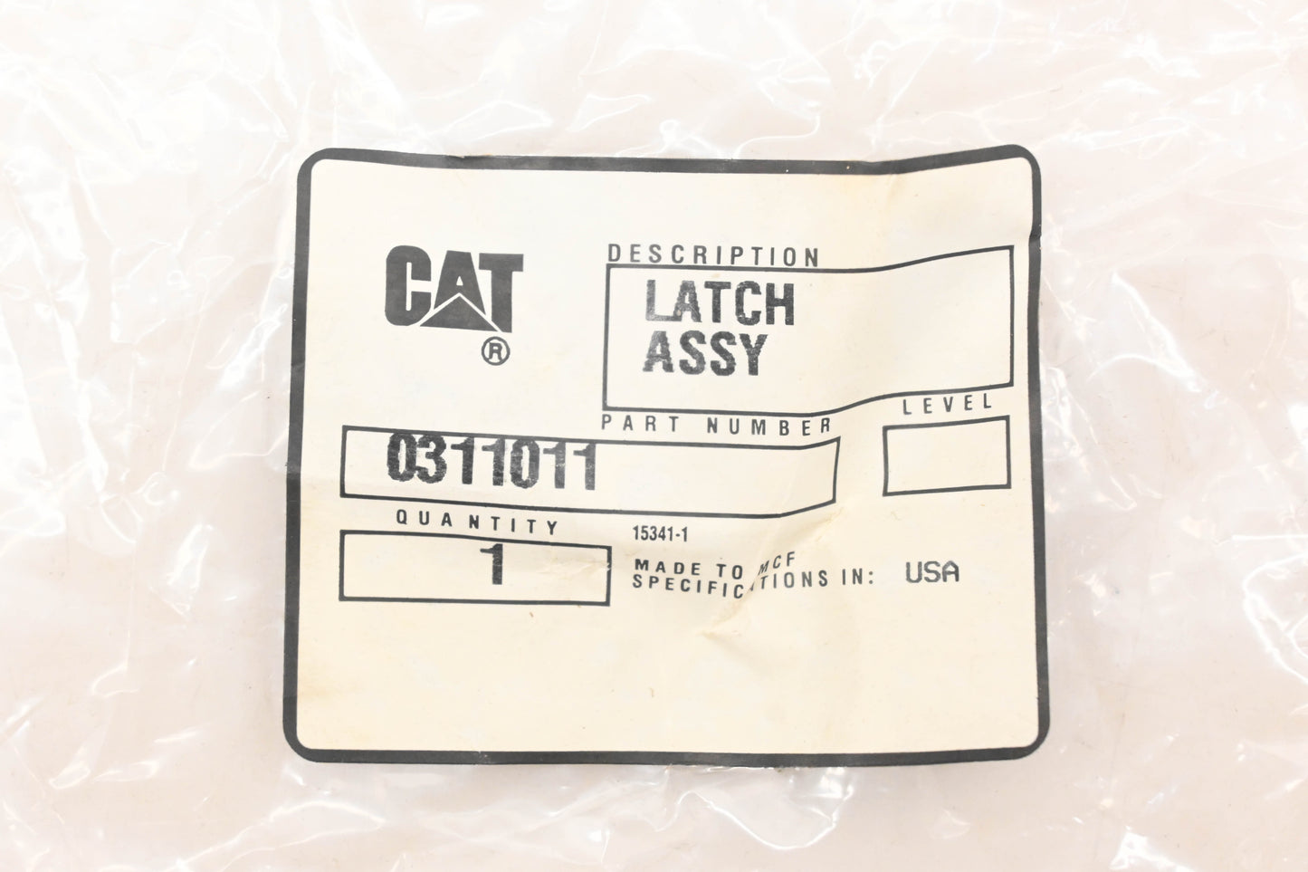 Caterpillar 0311011, 031-1011 Toggle Latch Assembly NOS