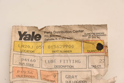 Yale 015629900 Zerk Grease Fitting NOS