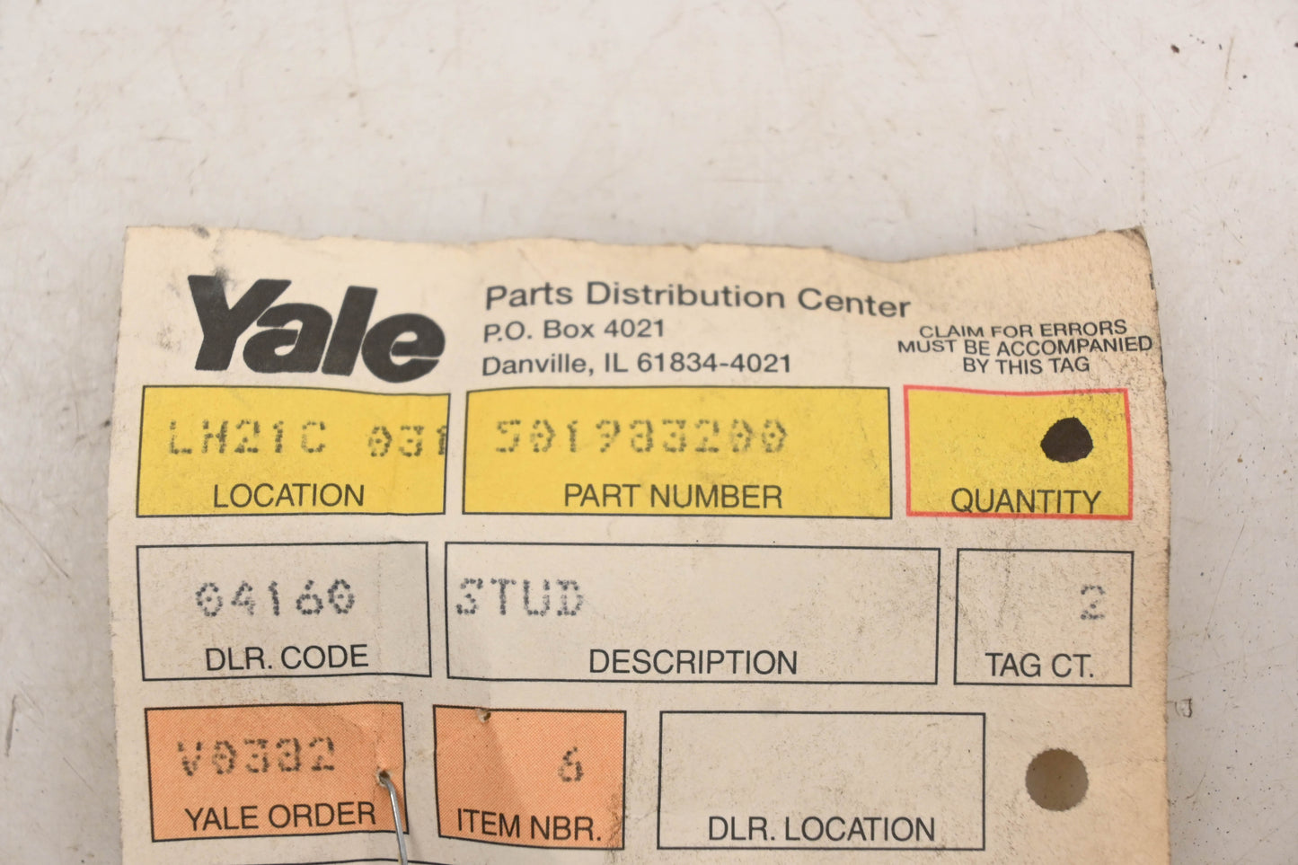 Yale 501933200 Studs Qty 2 NOS