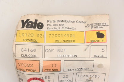 Yale 720094901 Crown Cap Nut NOS