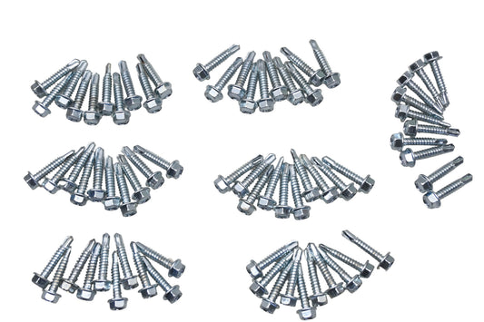 Aquidneck IP007-9 Zinc 1/4-14 x 1-1/4 Self Drill Hex Washer Head Screws Qty 70 NOS