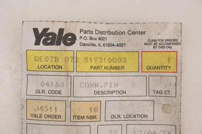 Yale 5193140803 Connecting Pin NOS