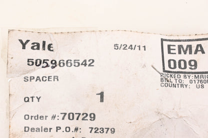 Yale 505966542 Spacer NOS