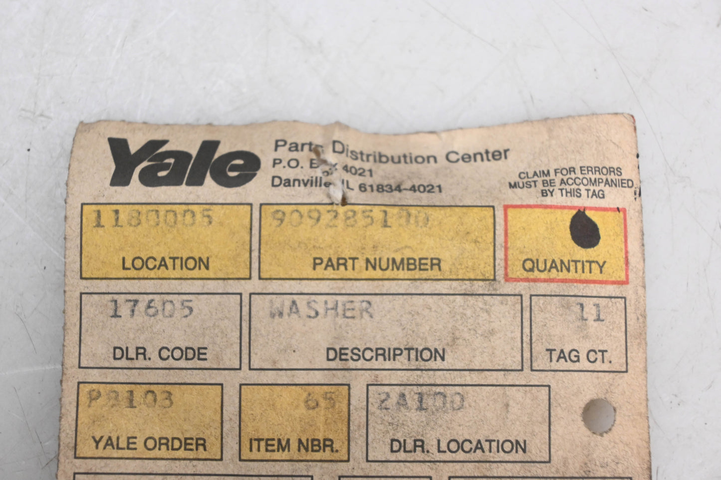 Yale 909285100 Washer NOS