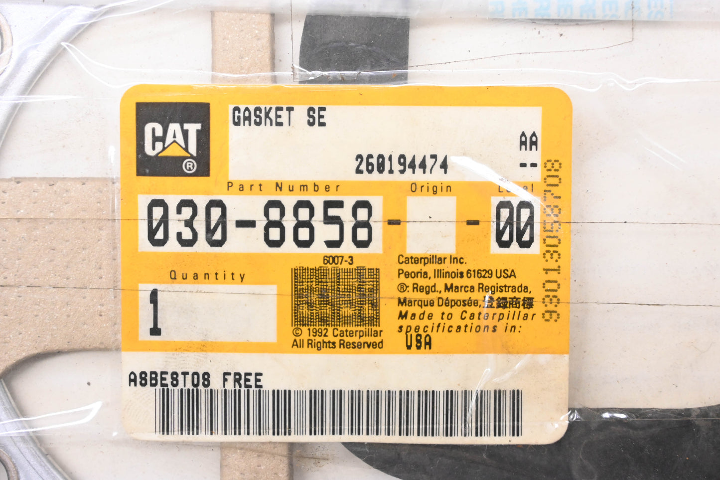 Caterpillar 0308858, 030-8858 Gasket Kit NOS