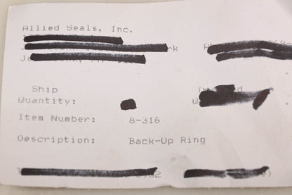 Allied 8-316, T48199 Back-Up Ring NOS