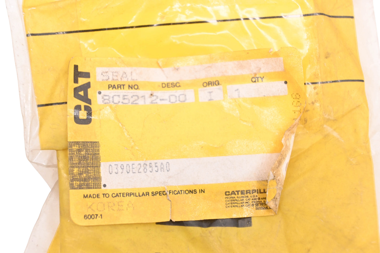 Caterpillar 8C5212, 8C-5212 O-Ring NOS