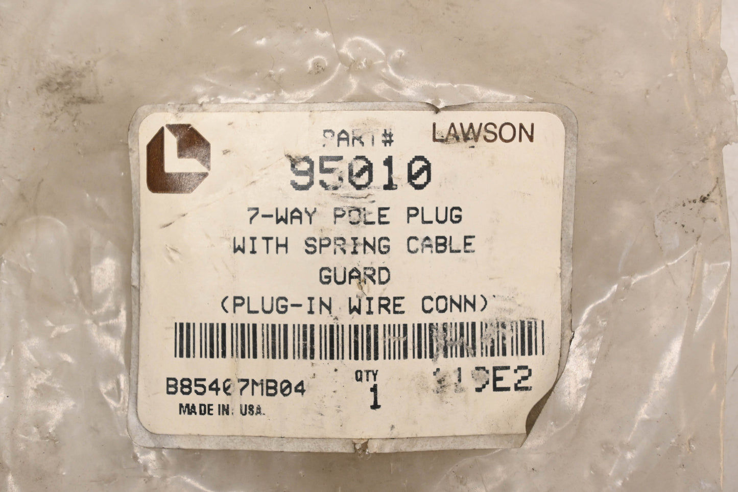 Lawson 95010 7-Way Pole Plug With Spring Cable Guard NOS