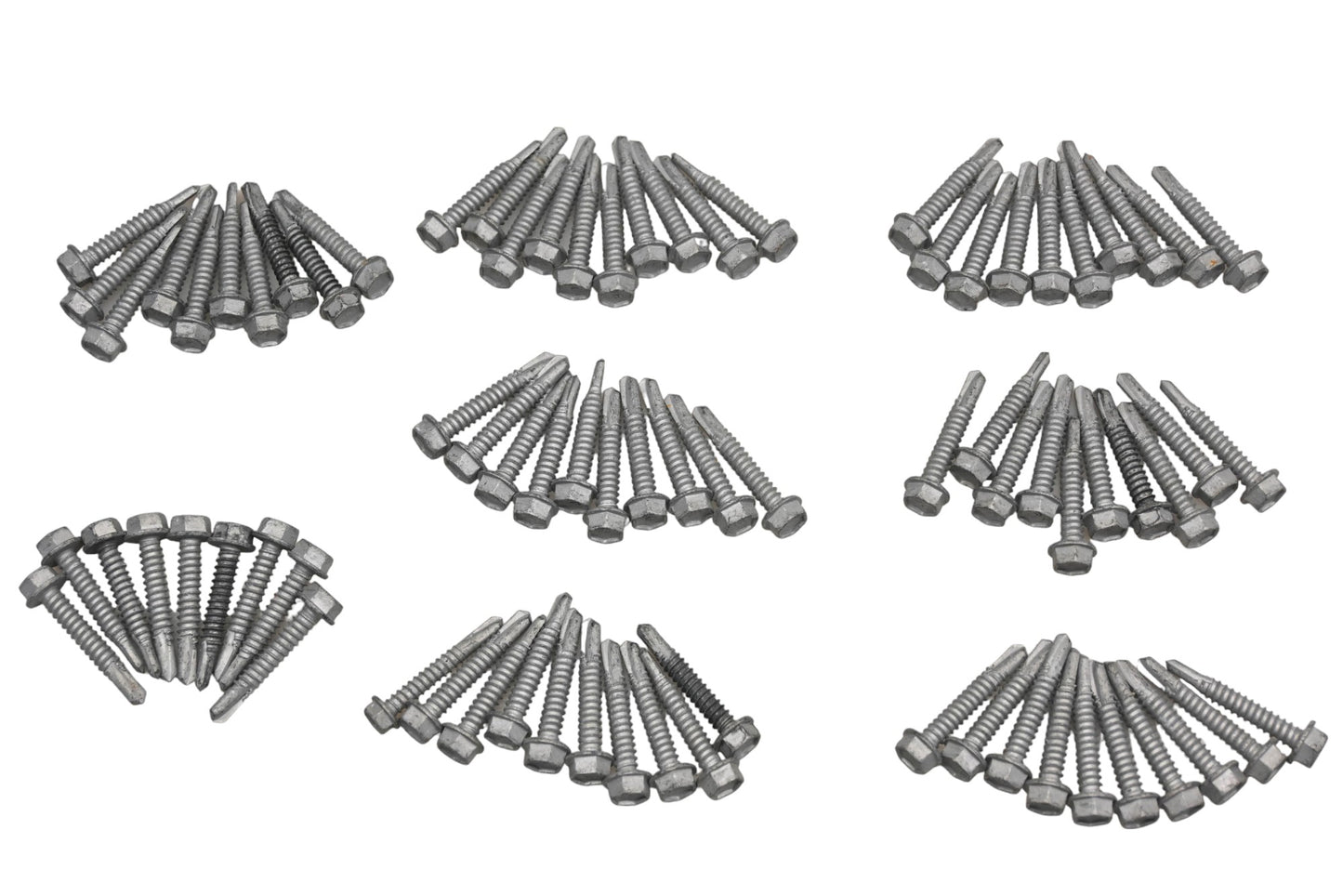 Aquidneck Fasteners NC013-12 1/4-14 x 1-1/2 Hex Washer Head Galvanized TEKS Screws Qty 79 NOS