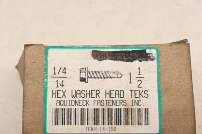 Aquidneck Fasteners NC013-12 1/4-14 x 1-1/2 Hex Washer Head Galvanized TEKS Screws Qty 79 NOS