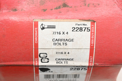 Chromate 22875 7/16-14 x 4 Carriage Bolts Qty 17 NOS