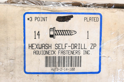 Aquidneck Fasteners HU004-11 14 x 1 Hexwasher Self-Drill Screws Qty 640 NOS