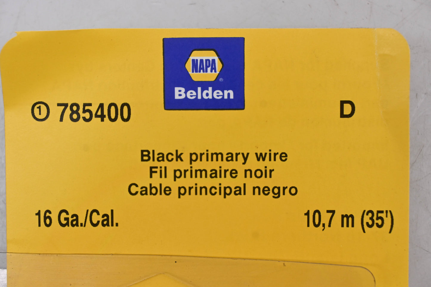Napa 785400 Black Primary Wire 16 Gauge 35' NOS